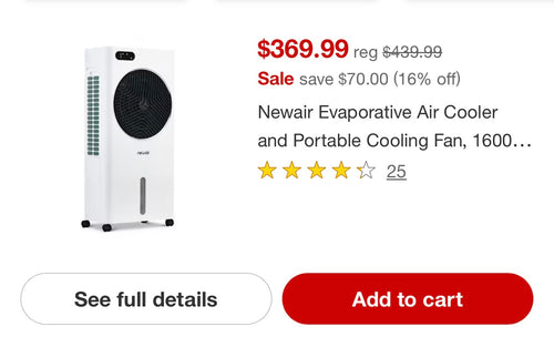 Air Portable Evaporative Cooler 1600 CFM AC